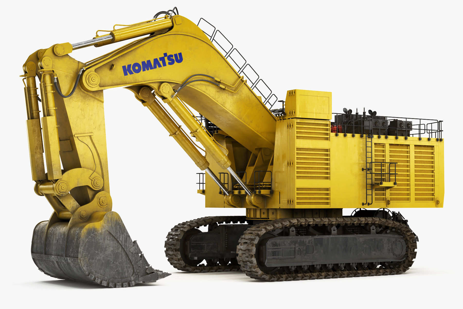 Mining Excavator Komatsu PC8000-6 Backhoe Rigged 3D model_6