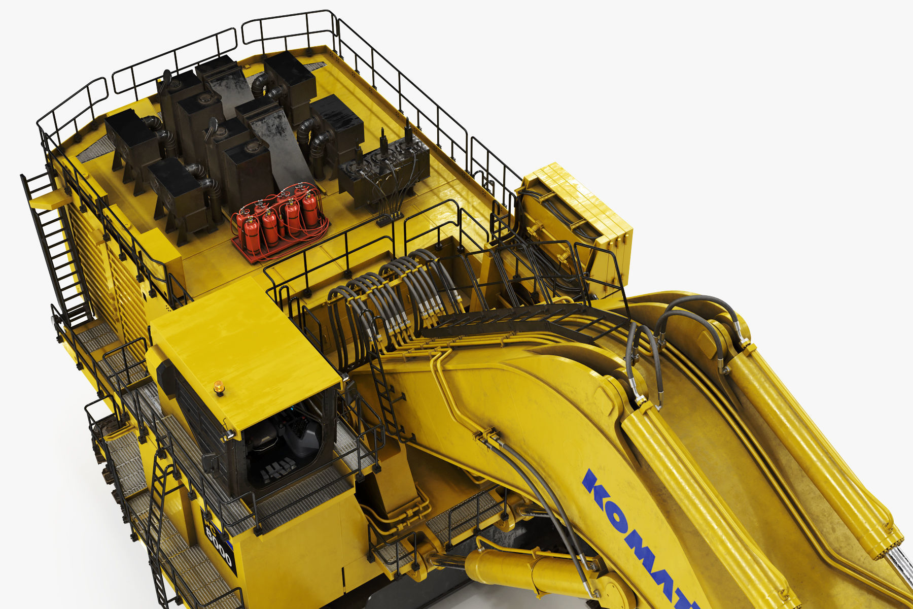 Mining Excavator Komatsu PC8000-6 Backhoe Rigged 3D model_34