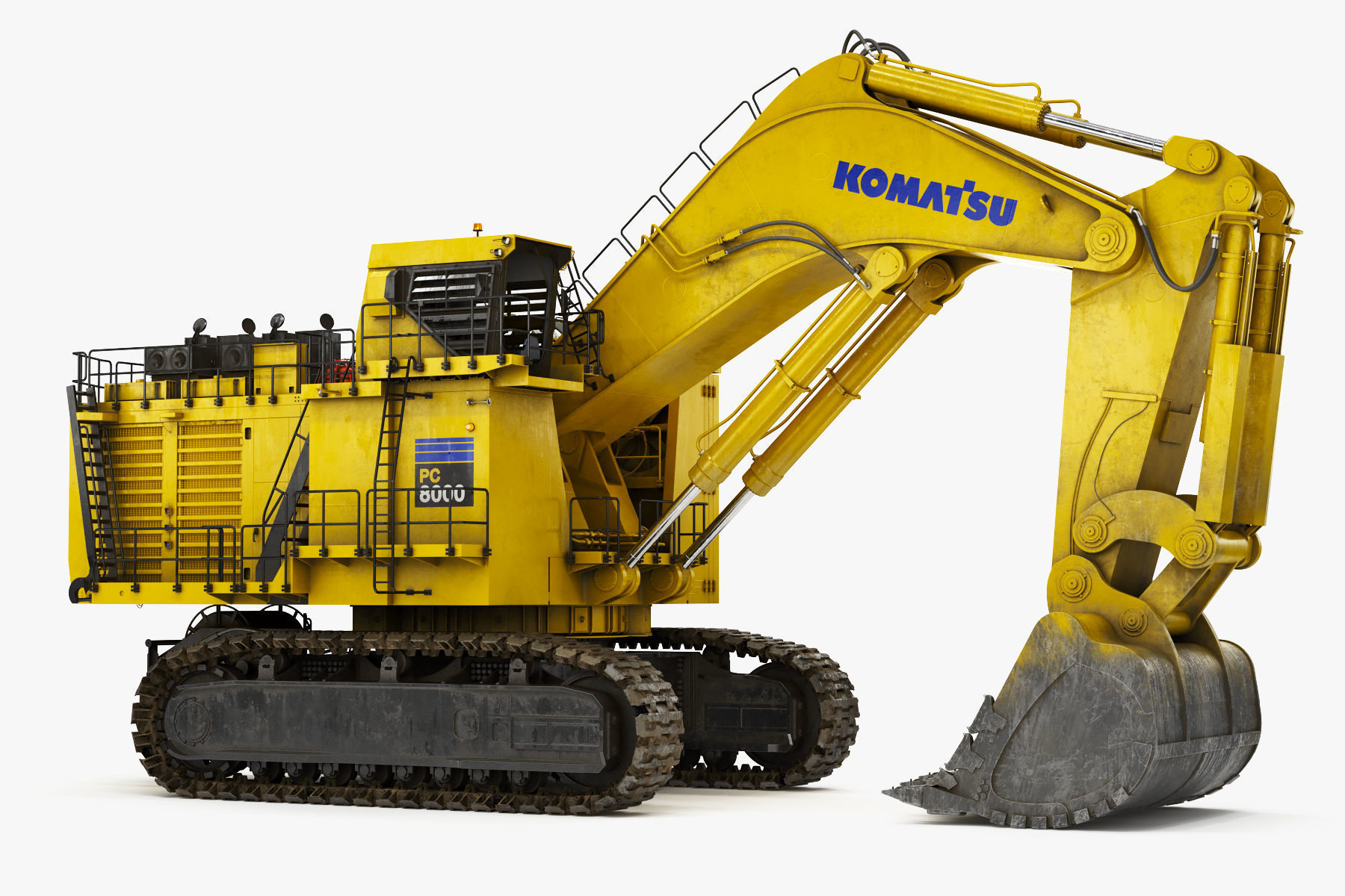 Mining Excavator Komatsu PC8000-6 Backhoe Rigged 3D model_3