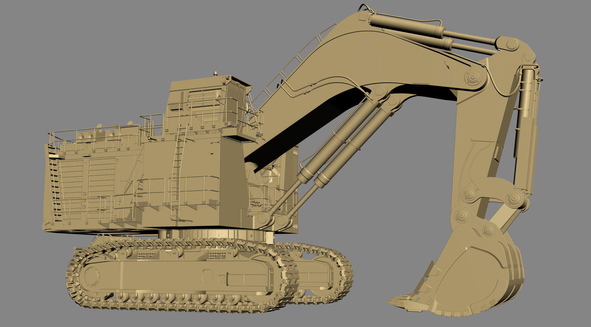 Mining Excavator Komatsu PC8000-6 Backhoe Rigged 3D model_48