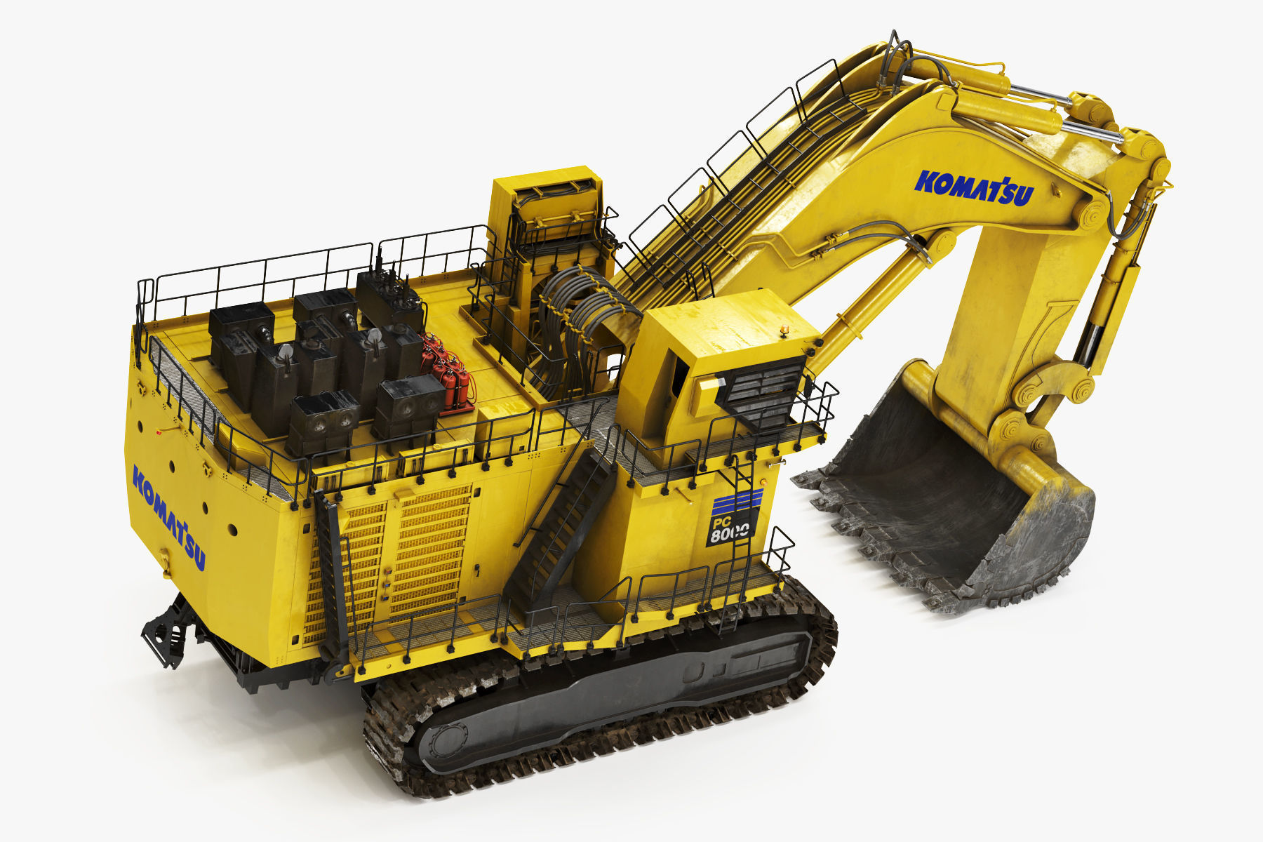 Mining Excavator Komatsu PC8000-6 Backhoe Rigged 3D model_19