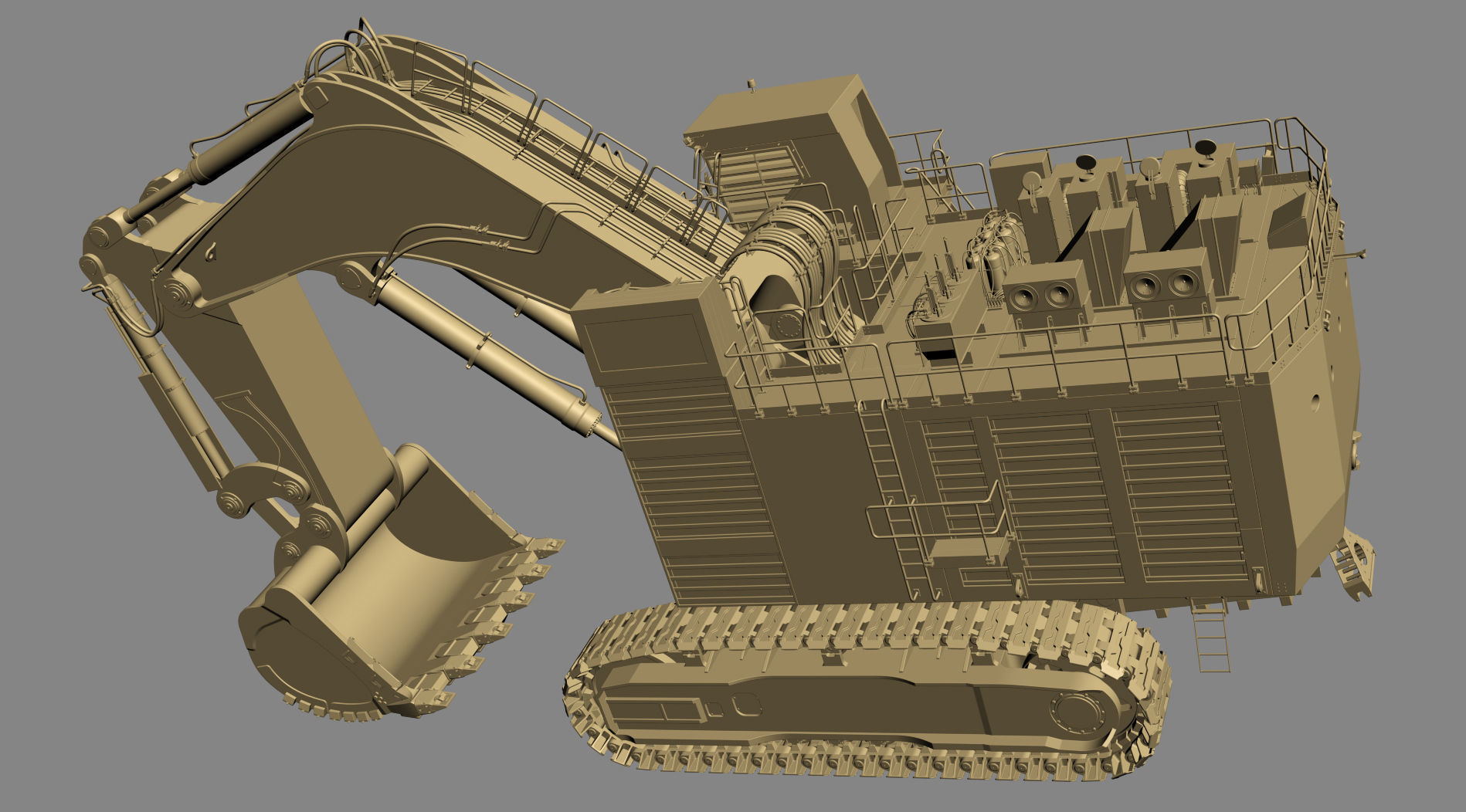 Mining Excavator Komatsu PC8000-6 Backhoe Rigged 3D model_49