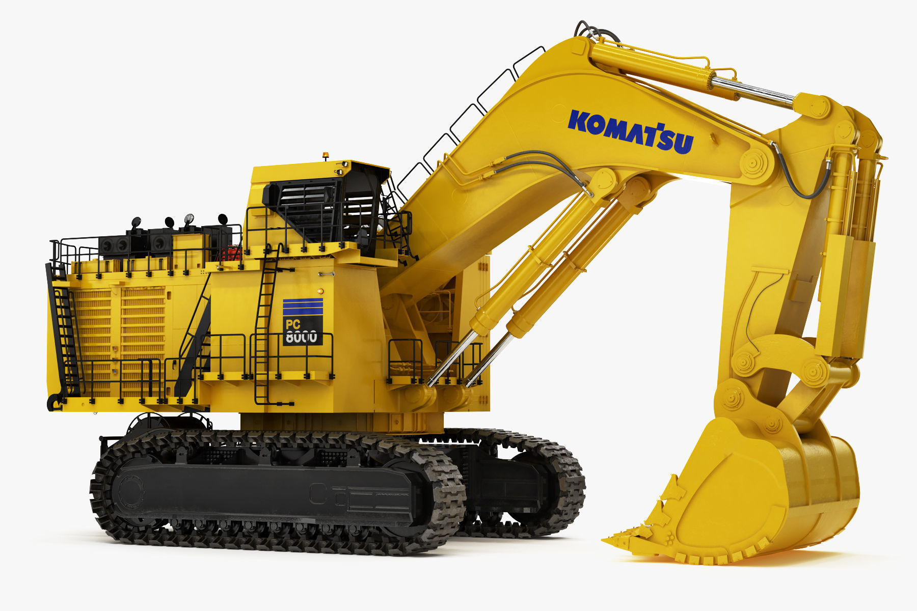 Mining Excavator Komatsu PC8000-6 Backhoe Rigged 3D model_4