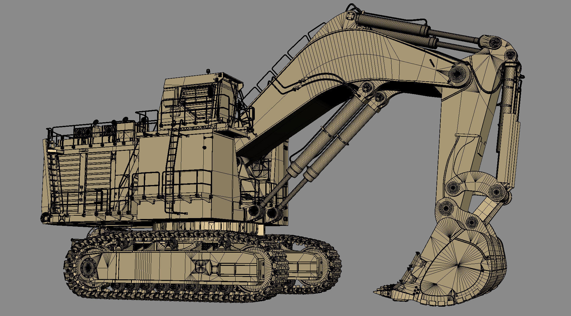Mining Excavator Komatsu PC8000-6 Backhoe Rigged 3D model_52