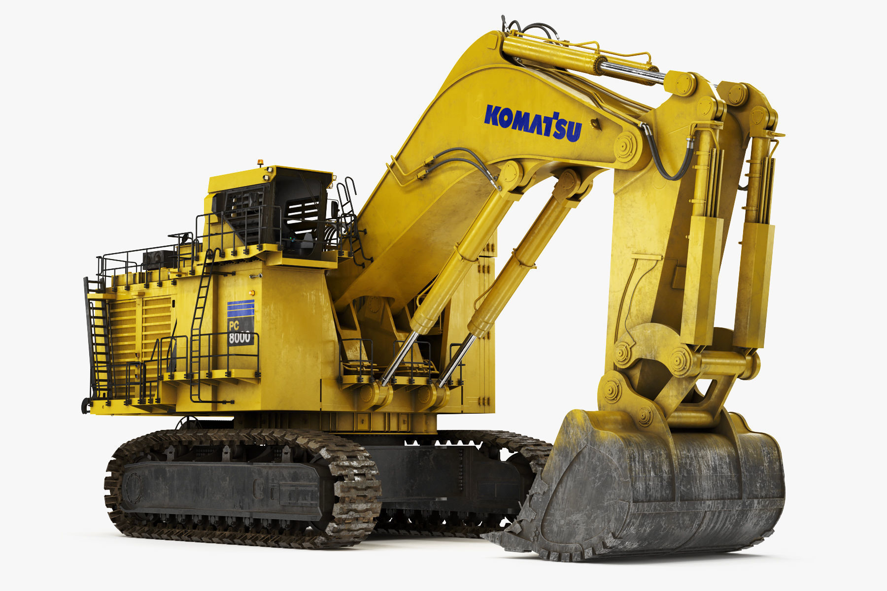 Mining Excavator Komatsu PC8000-6 Backhoe Rigged 3D model_13