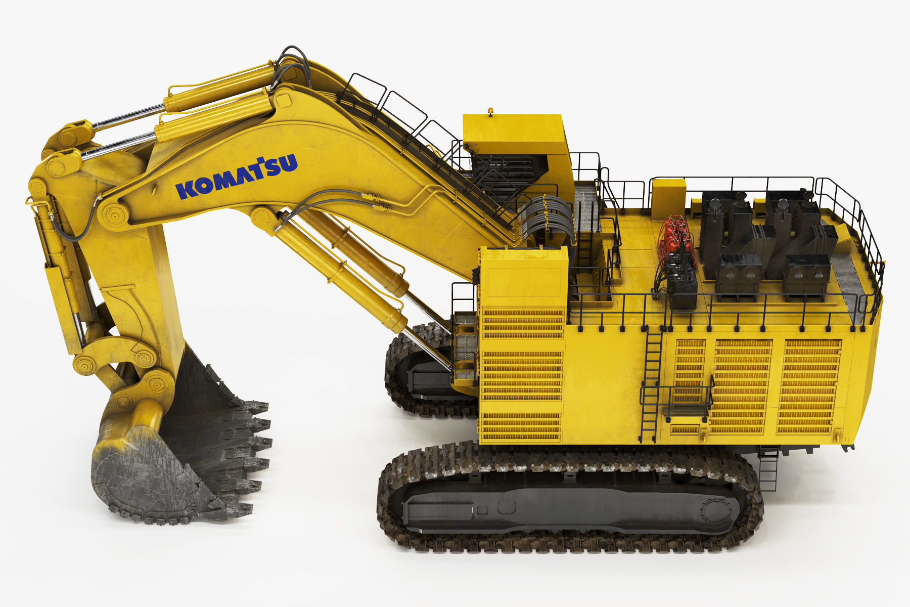 Mining Excavator Komatsu PC8000-6 Backhoe Rigged 3D model_10