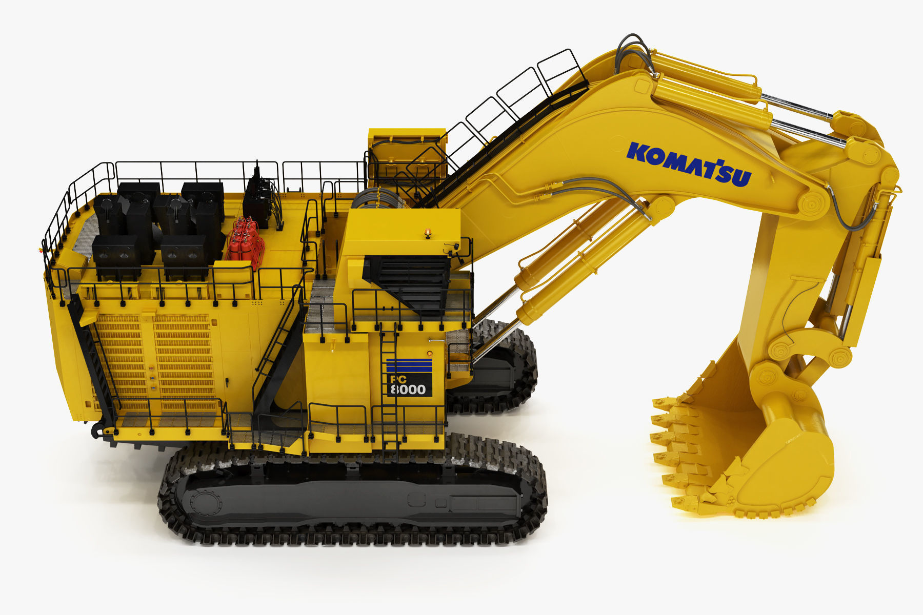 Mining Excavator Komatsu PC8000-6 Backhoe Rigged 3D model_17