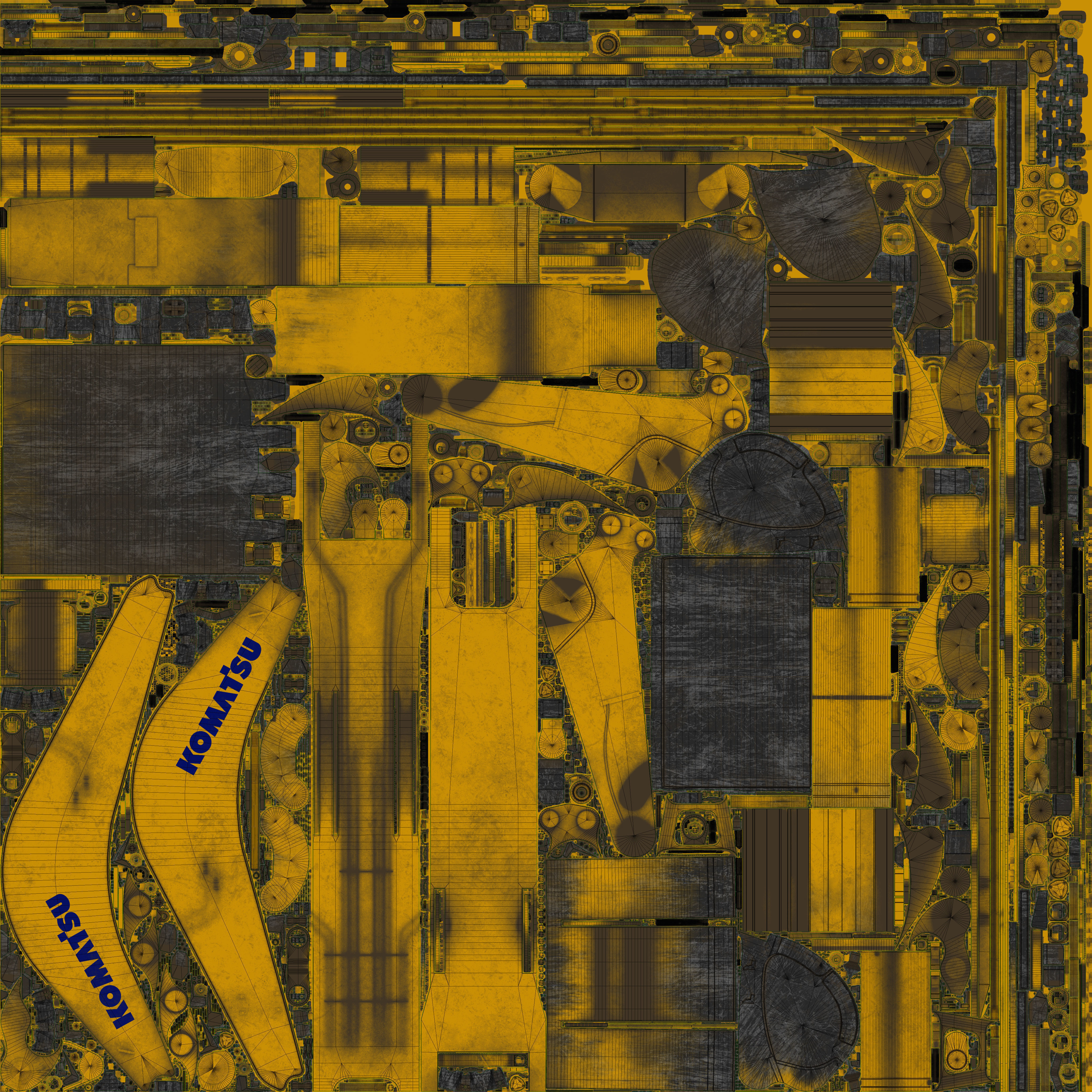 Mining Excavator Komatsu PC8000-6 Backhoe Rigged 3D model_40