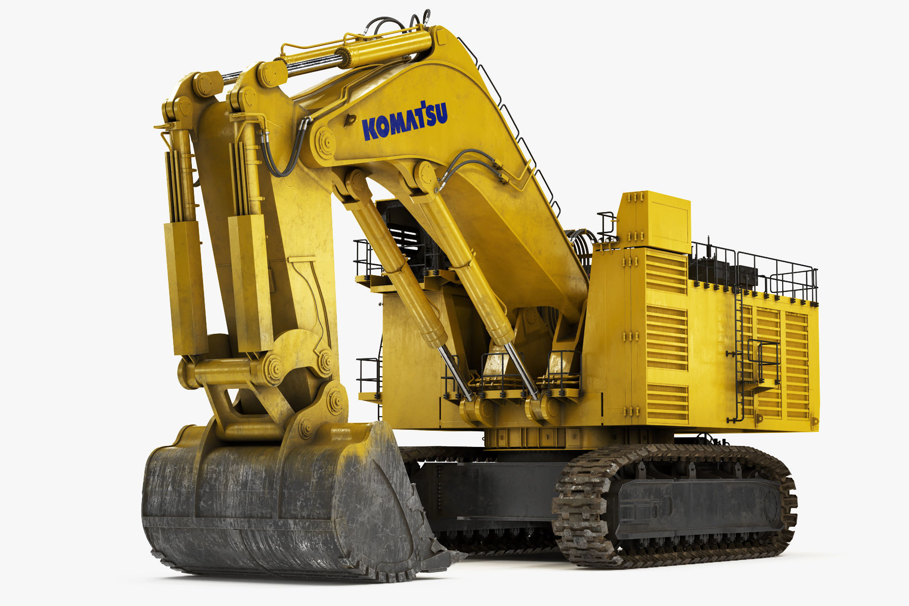 Mining Excavator Komatsu PC8000-6 Backhoe Rigged 3D model_8