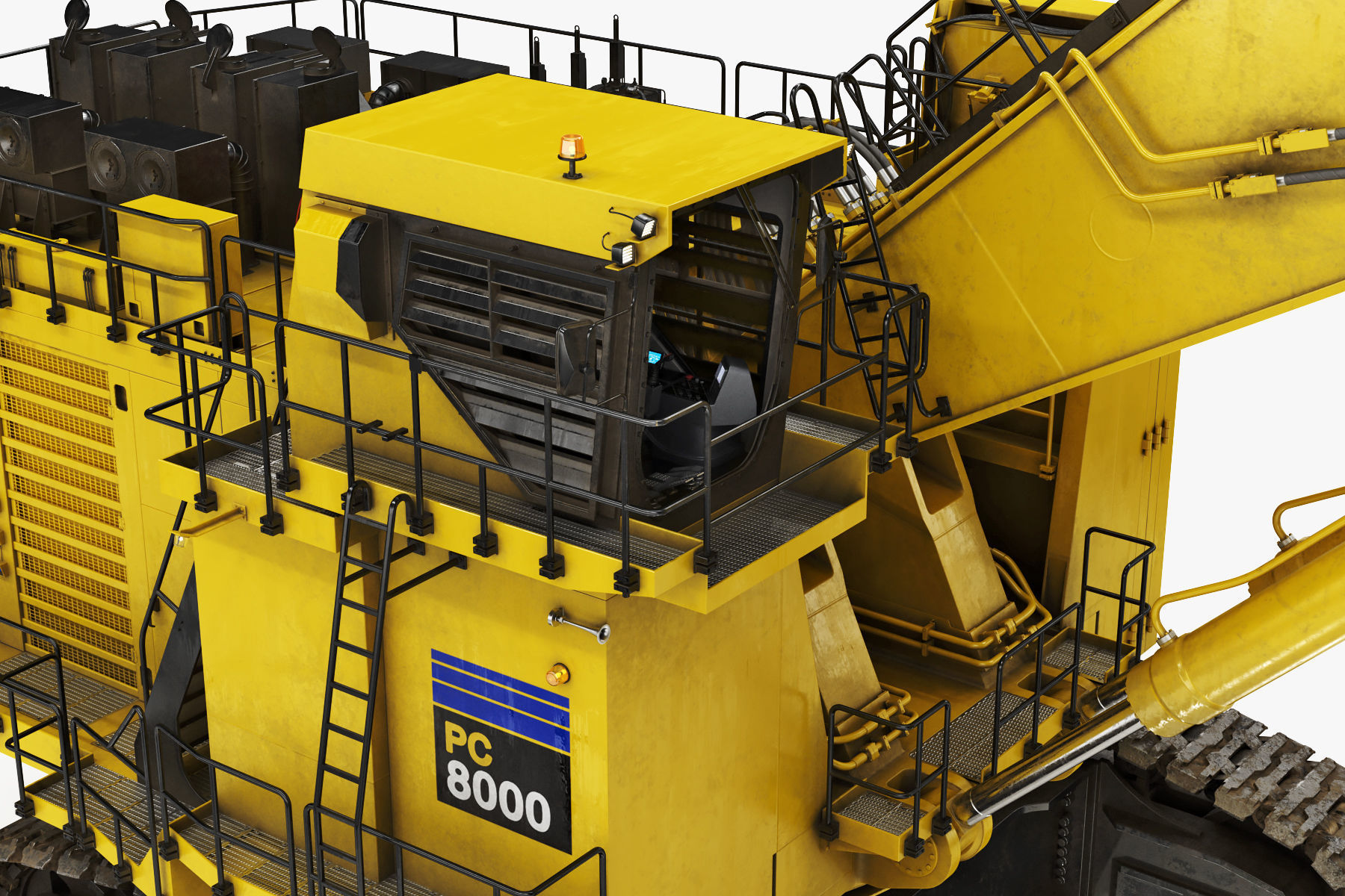 Mining Excavator Komatsu PC8000-6 Backhoe Rigged 3D model_24