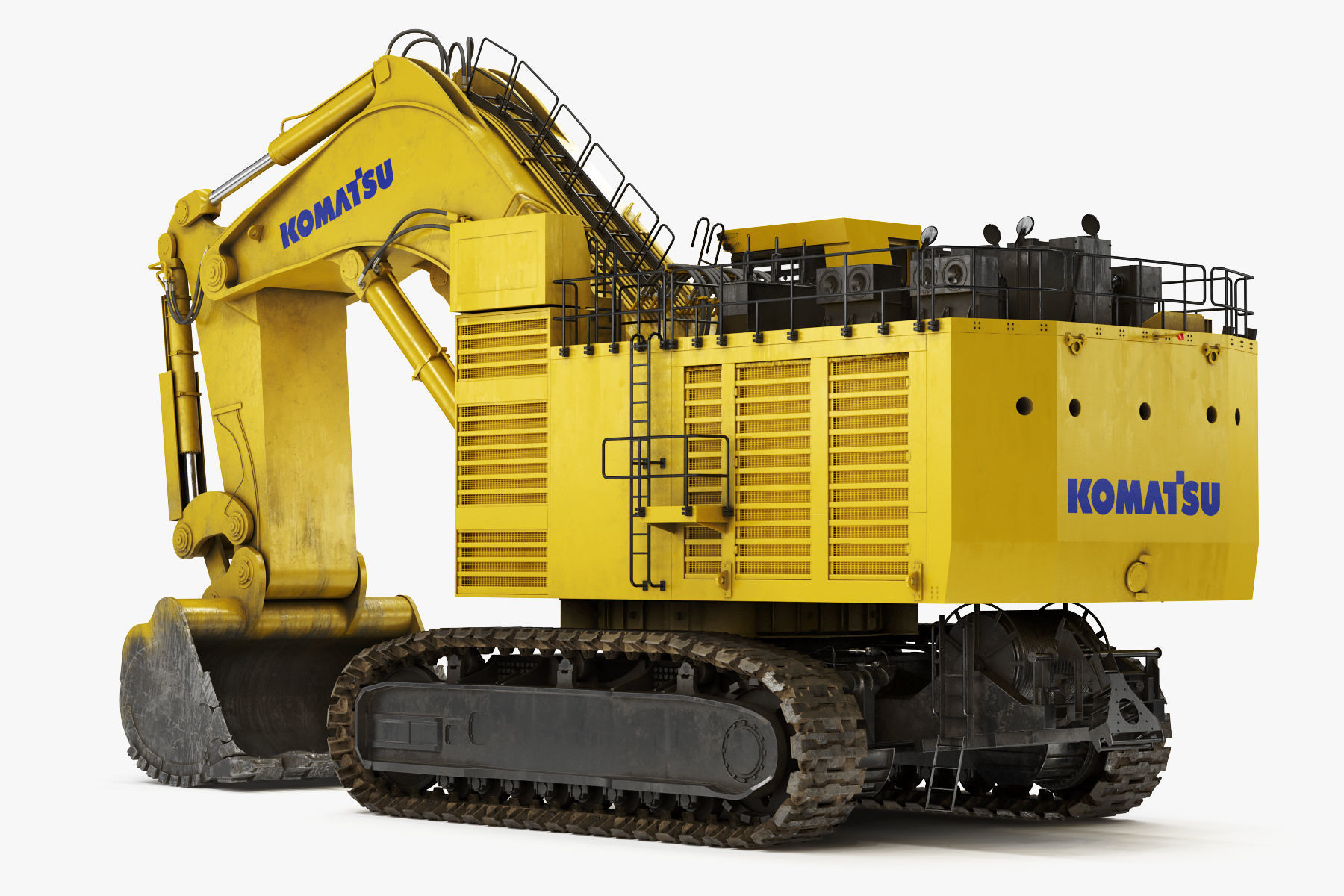 Mining Excavator Komatsu PC8000-6 Backhoe Rigged 3D model_12