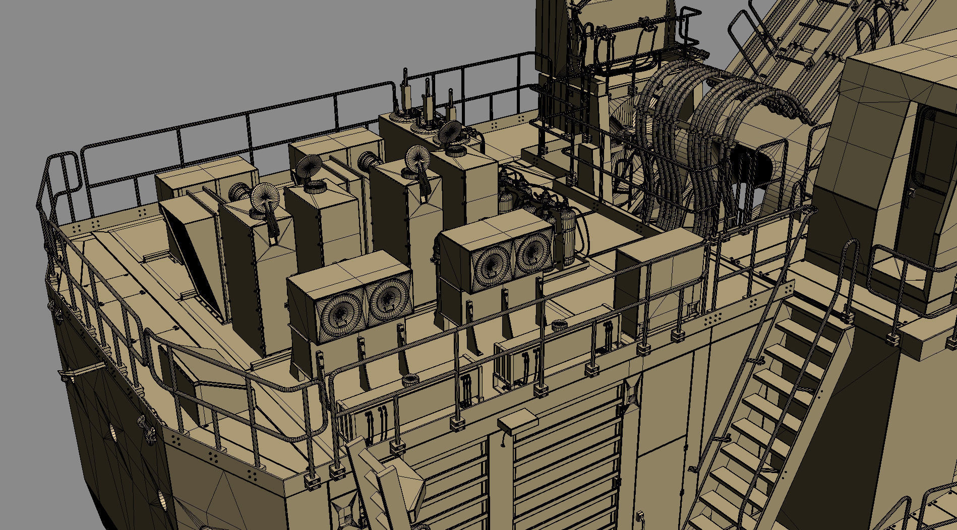 Mining Excavator Komatsu PC8000-6 Backhoe Rigged 3D model_55