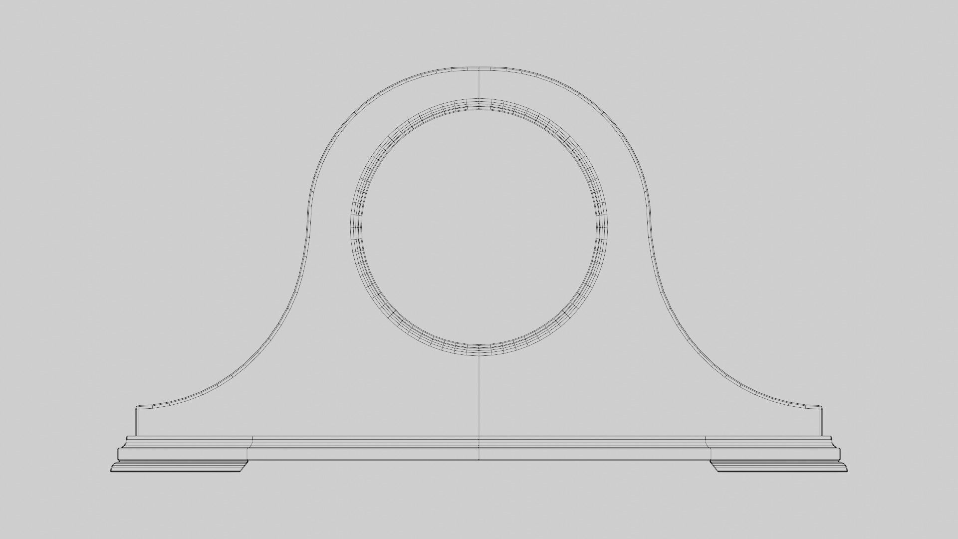 Mantel Clock Traditional Style 3D model_11