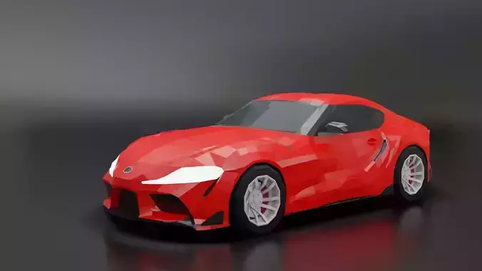 Toyota GR Supra Low Poly  Free low-poly 3D model