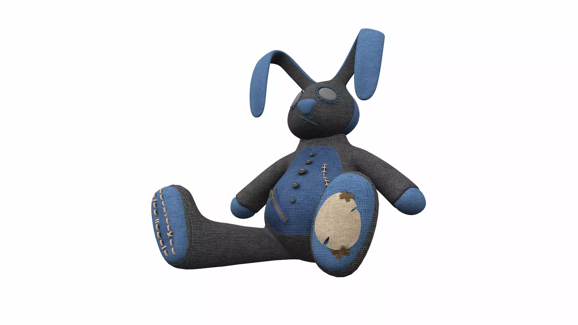 Plush toy bunny 6 3D model