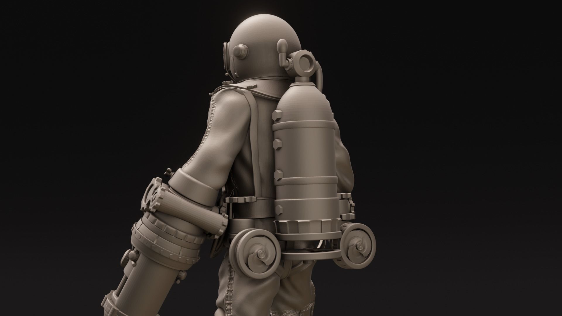 Diver Miniature Figure 3d print  3D print model_27