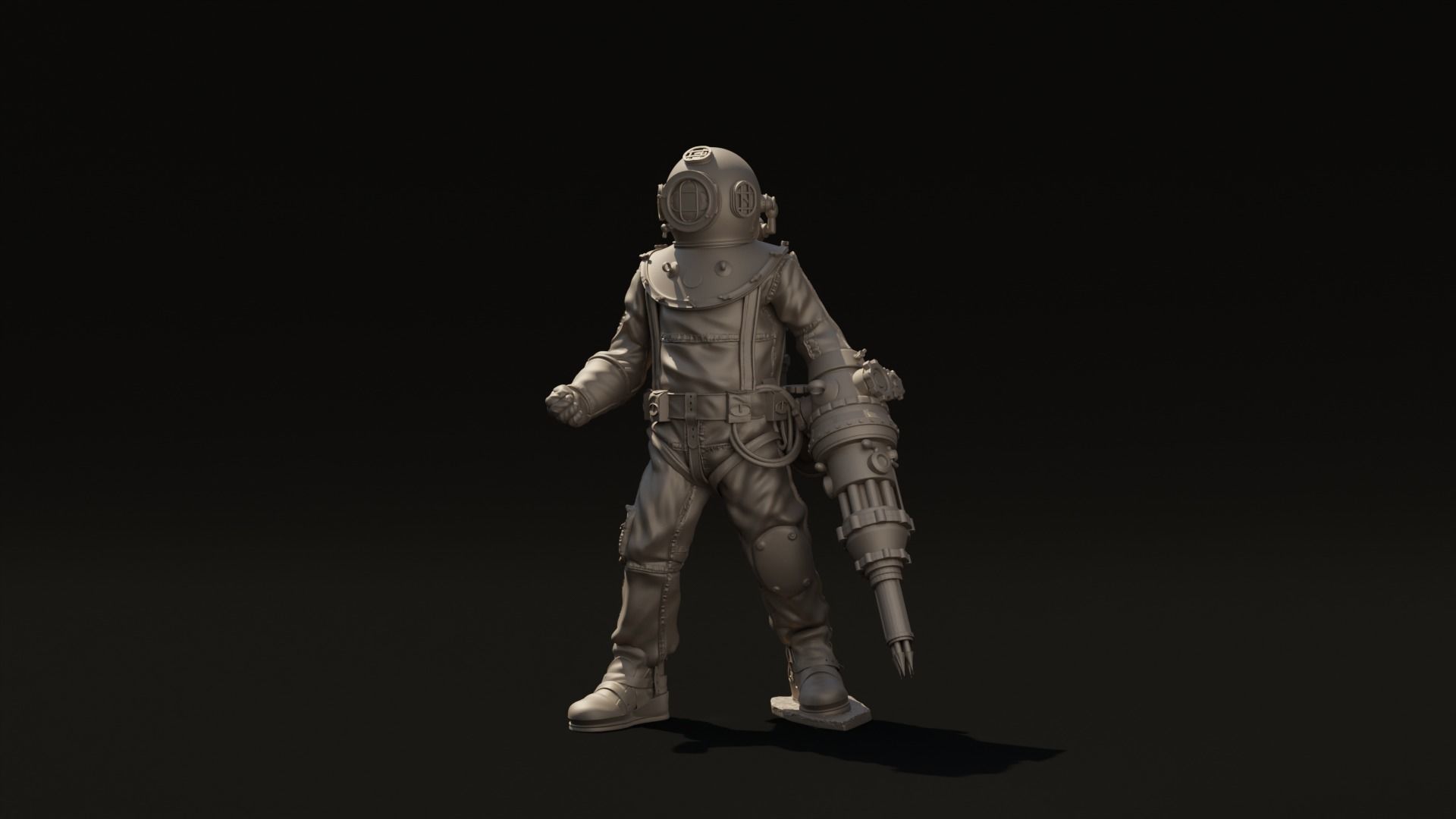 Diver Miniature Figure 3d print  3D print model_3
