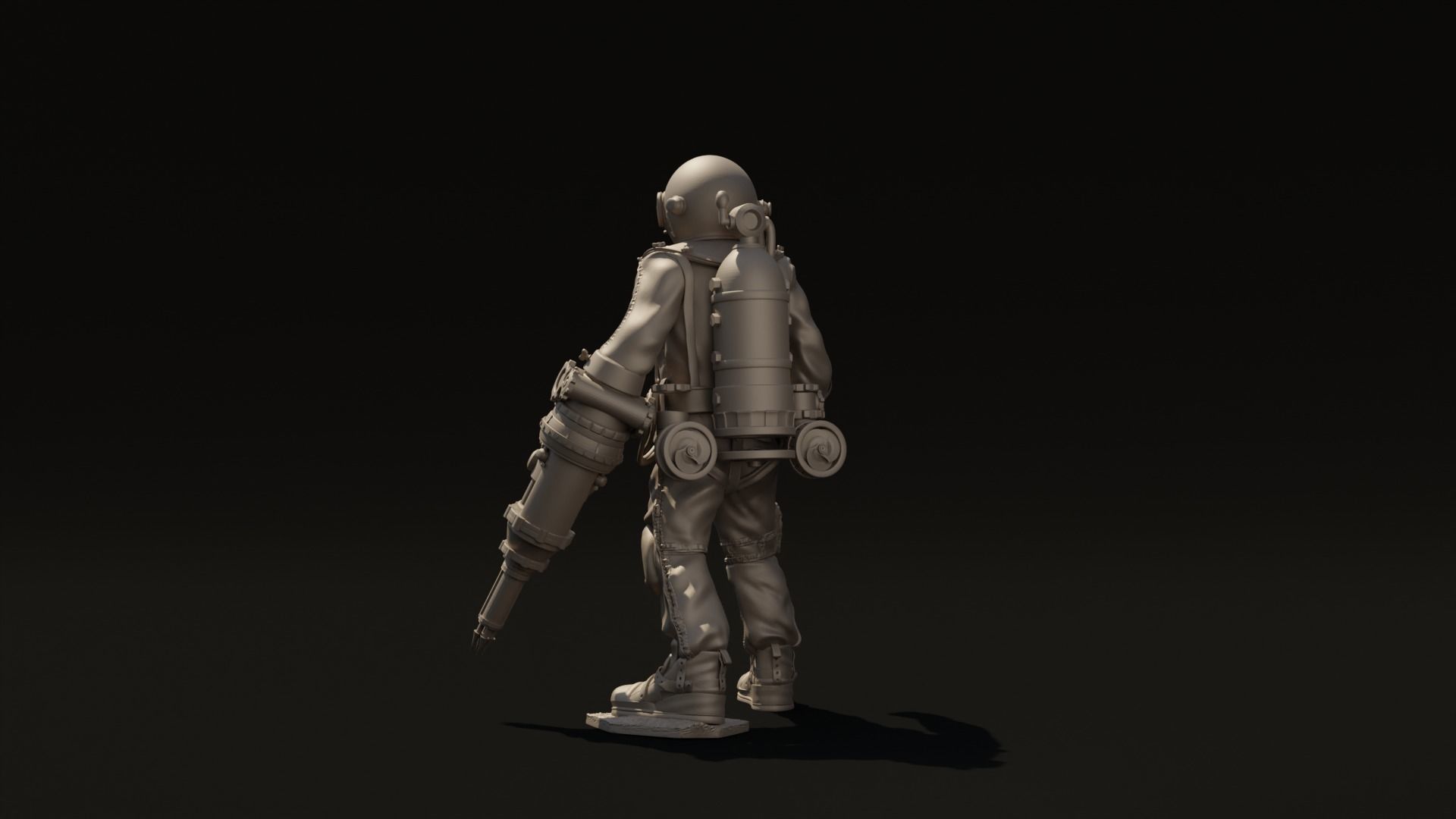 Diver Miniature Figure 3d print  3D print model_7