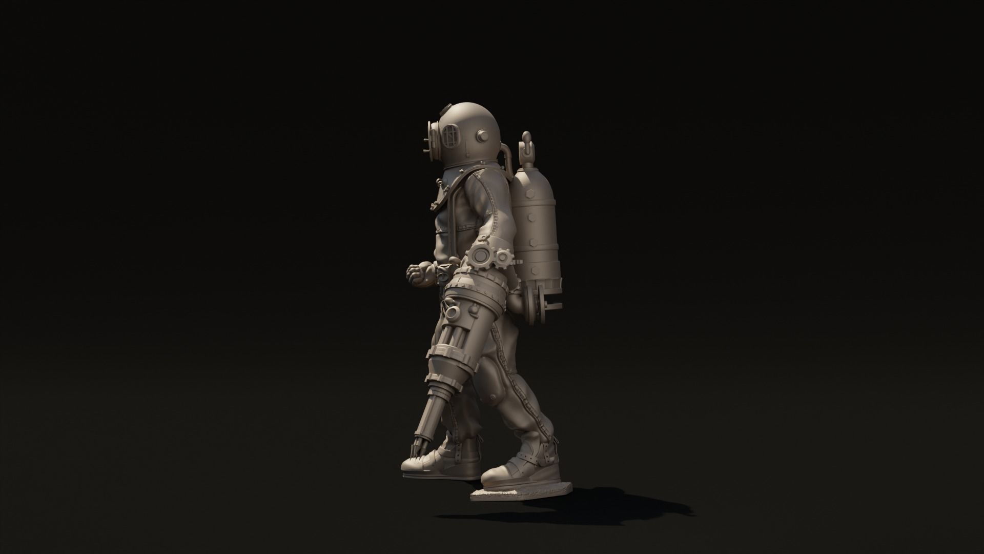 Diver Miniature Figure 3d print  3D print model_5