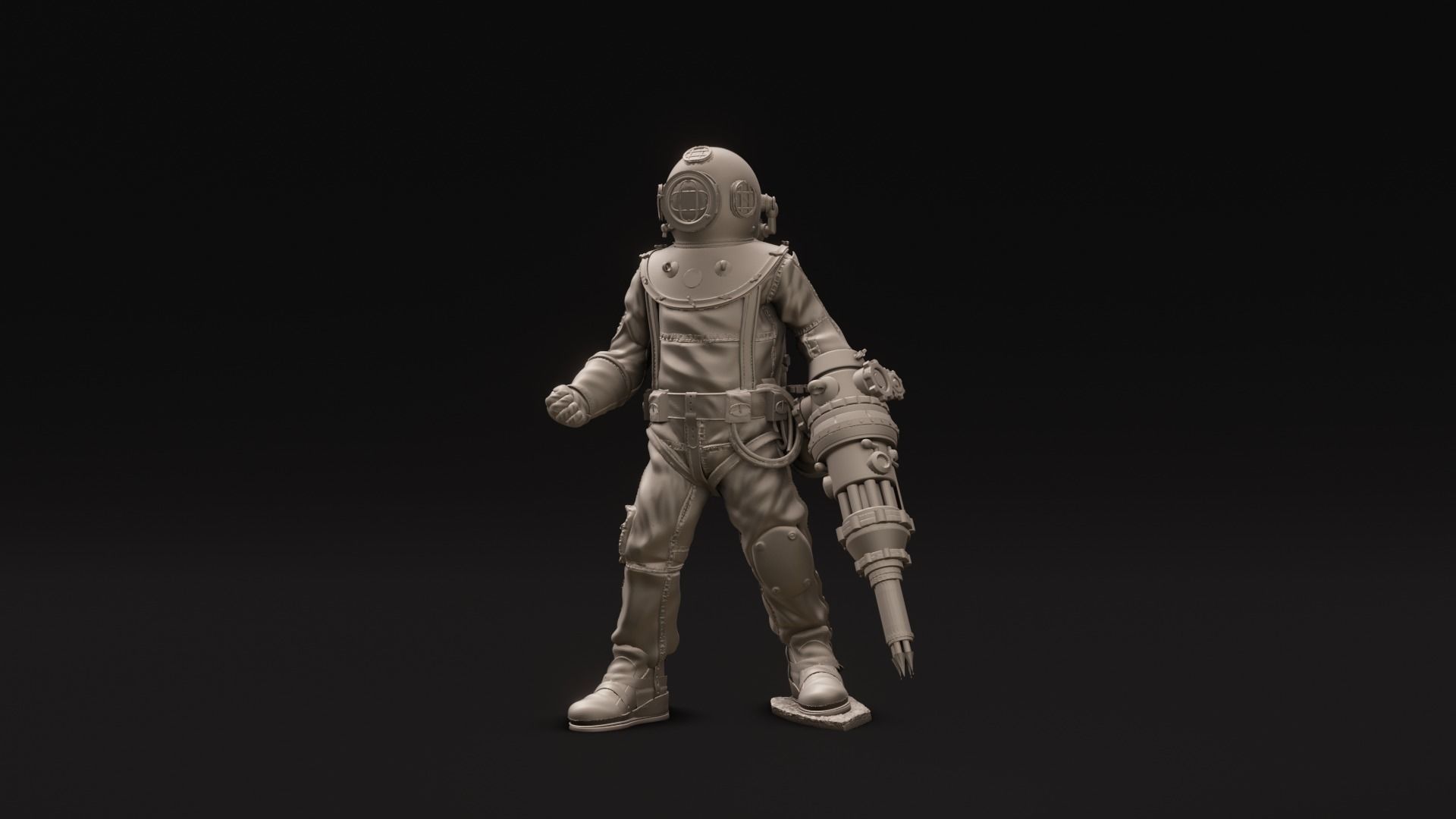 Diver Miniature Figure 3d print  3D print model_22