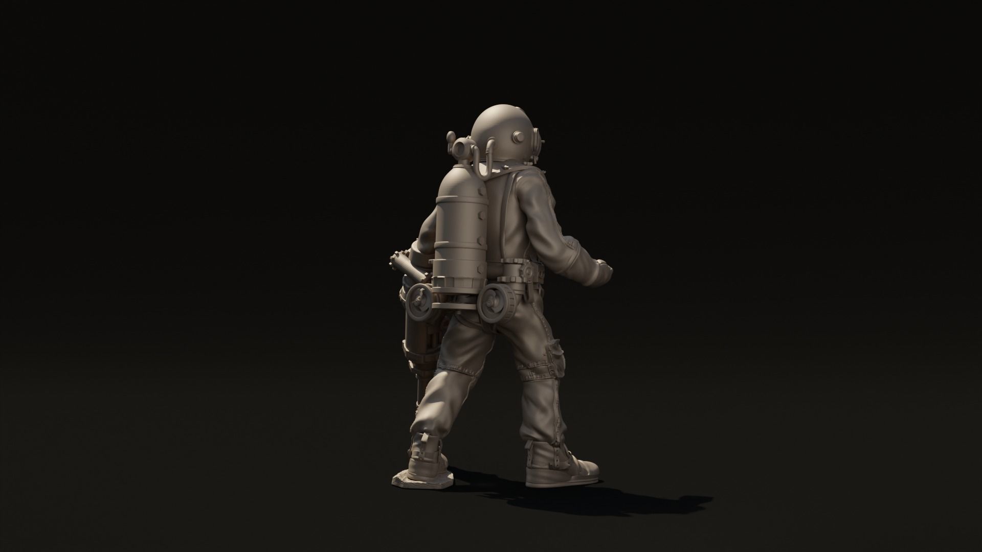 Diver Miniature Figure 3d print  3D print model_9