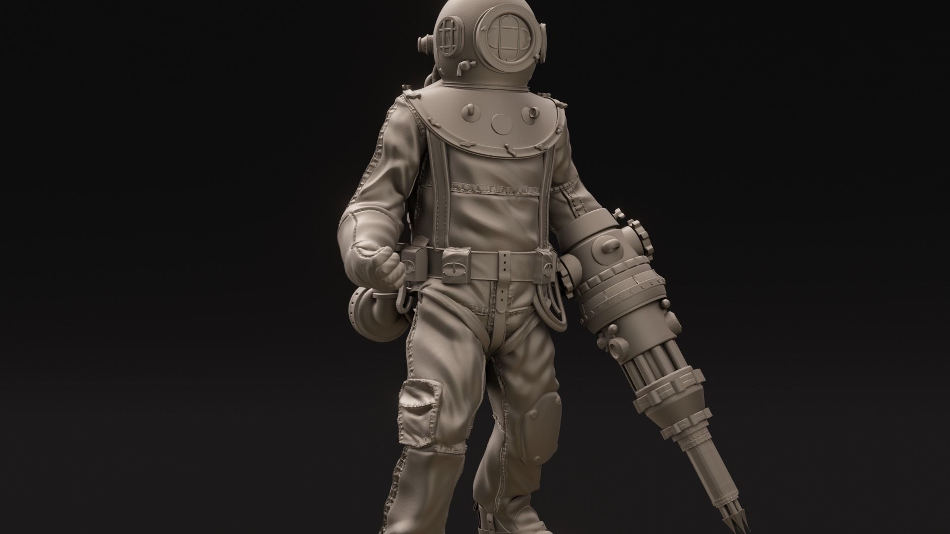 Diver Miniature Figure 3d print  3D print model_36