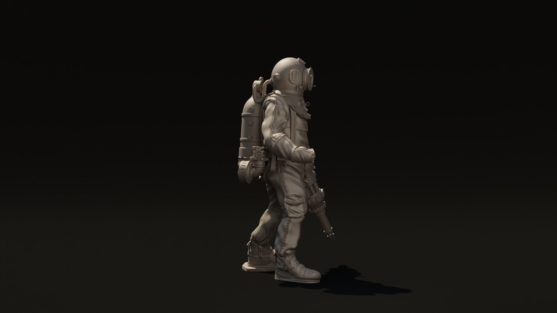 Diver Miniature Figure 3d print  3D print model_11