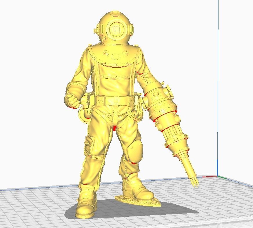 Diver Miniature Figure 3d print  3D print model_17