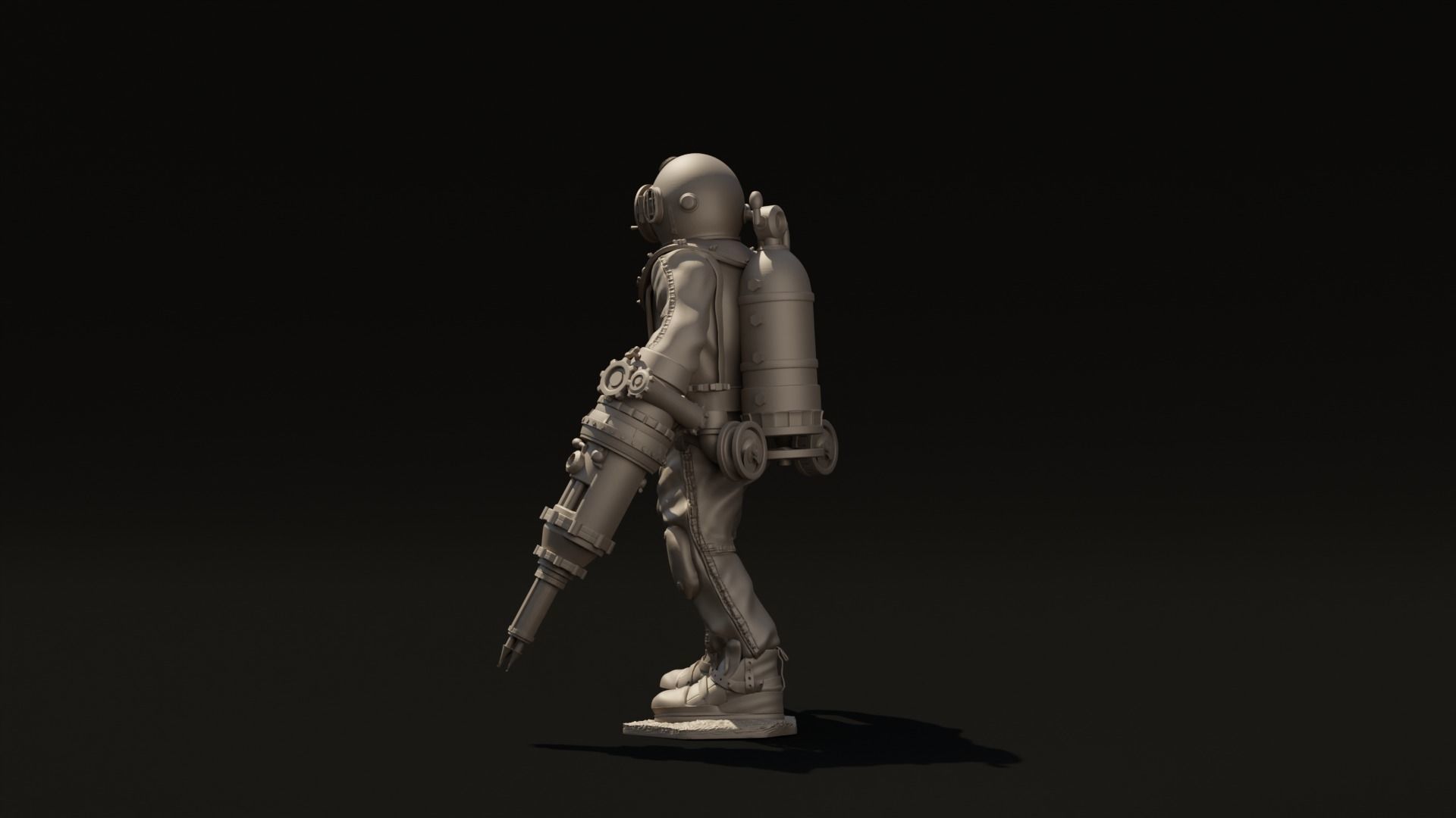 Diver Miniature Figure 3d print  3D print model_6