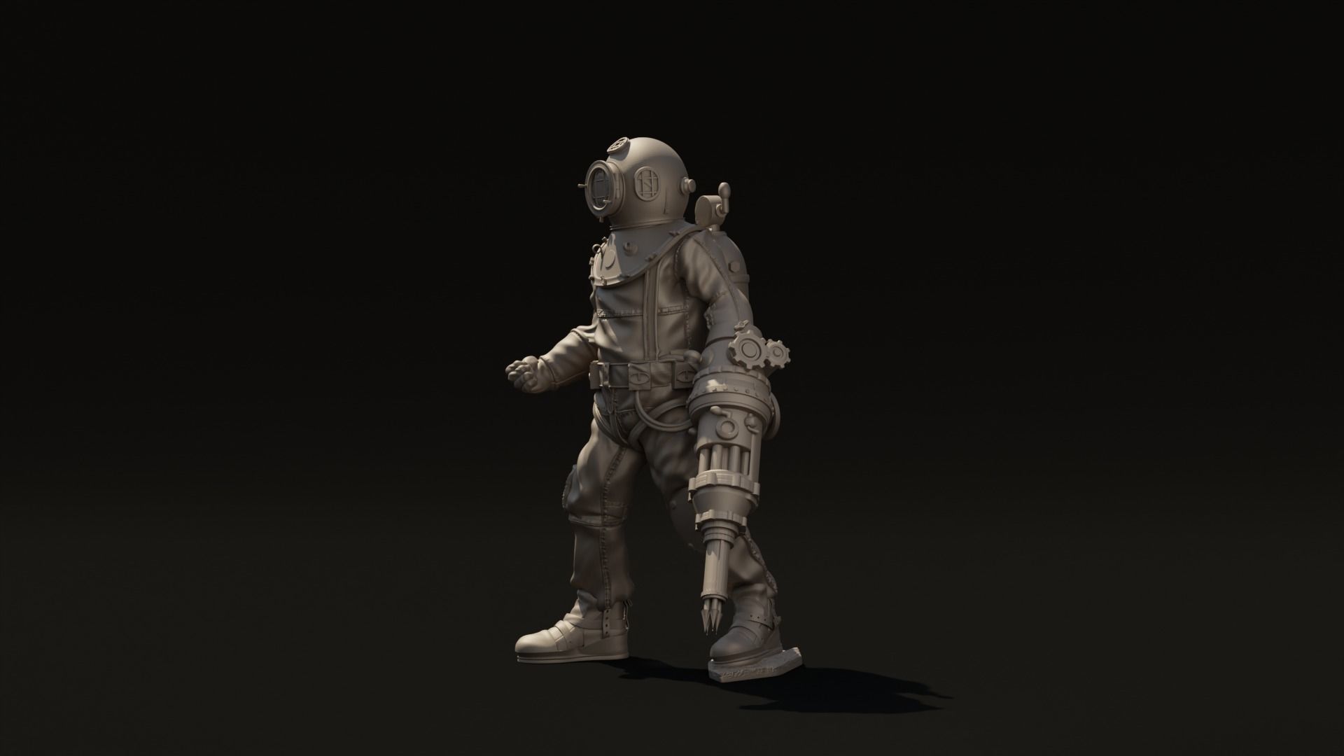 Diver Miniature Figure 3d print  3D print model_4
