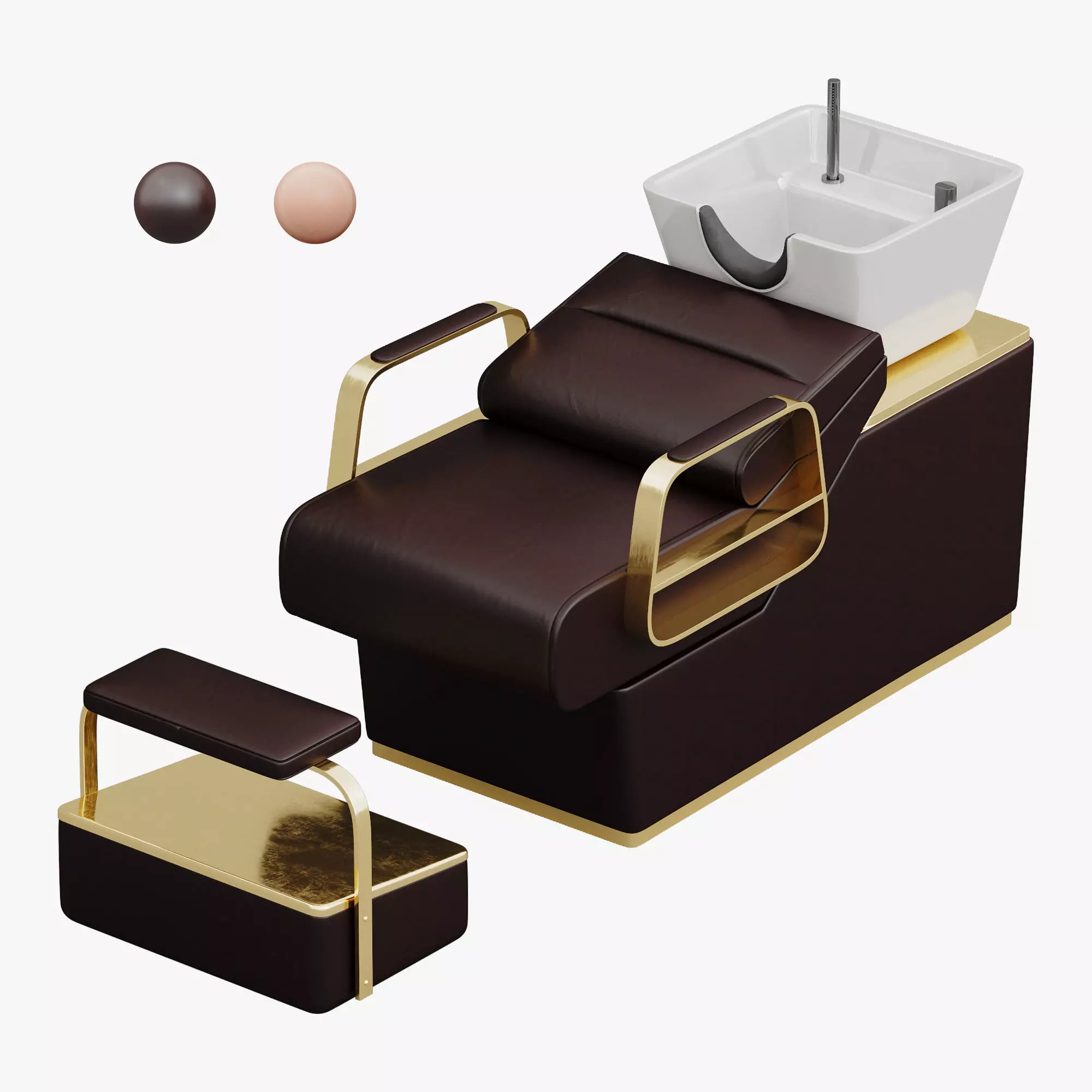 Shampoo Bed Yoocell hairdressing chair for hair washing Low-poly 3D model_0