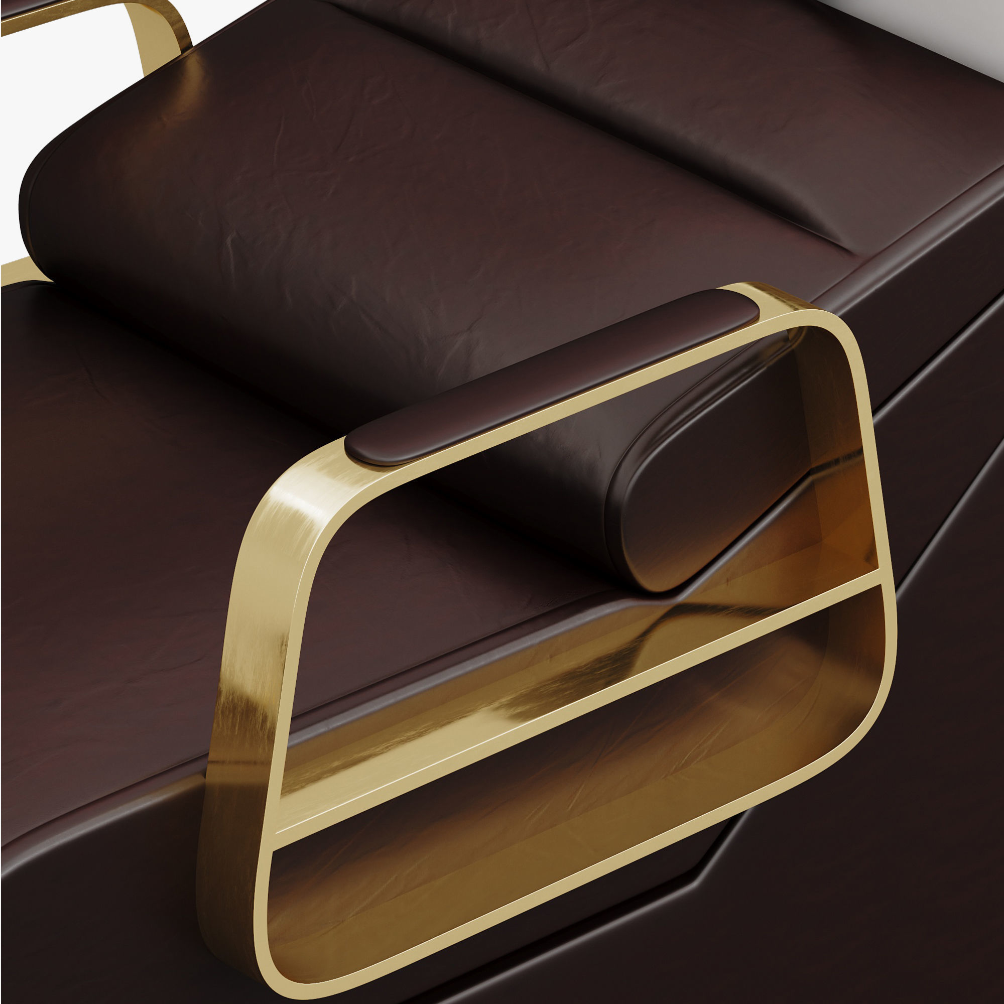 Shampoo Bed Yoocell hairdressing chair for hair washing Low-poly 3D model_5