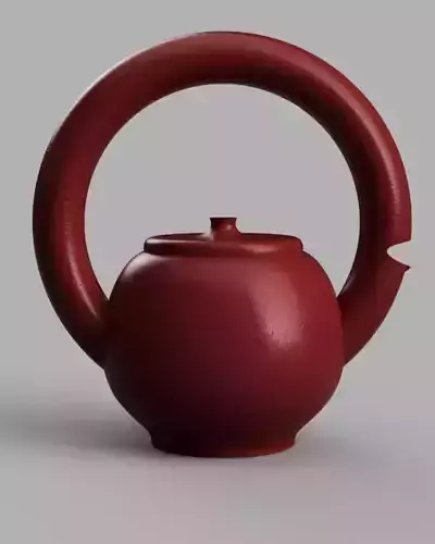 Brown clay tea pot for in a kitchen