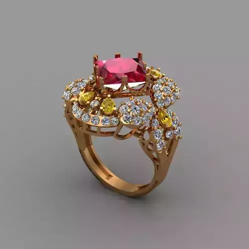 Gold diamond ring jewelry for woman