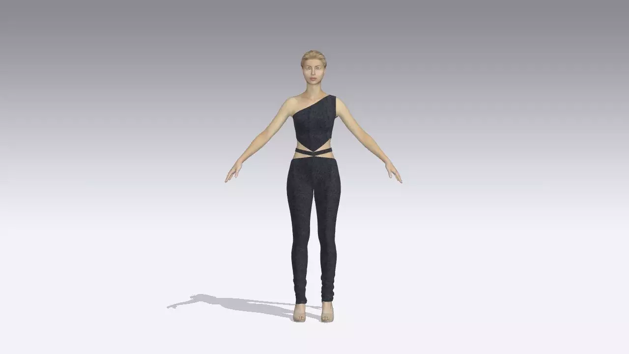 JUMPSUIT ONE SHOULDER NECKLINE  3D model_0