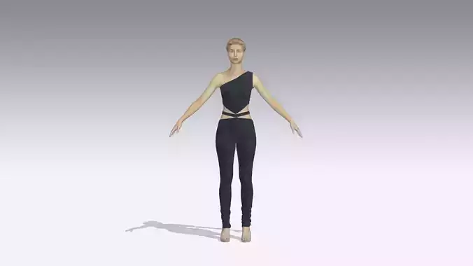 JUMPSUIT ONE SHOULDER NECKLINE  3D model