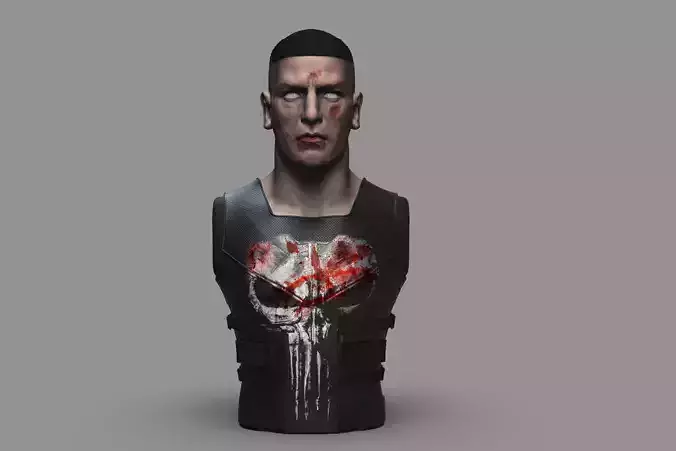 Jon Bernthal Punisher Bust 3D print model