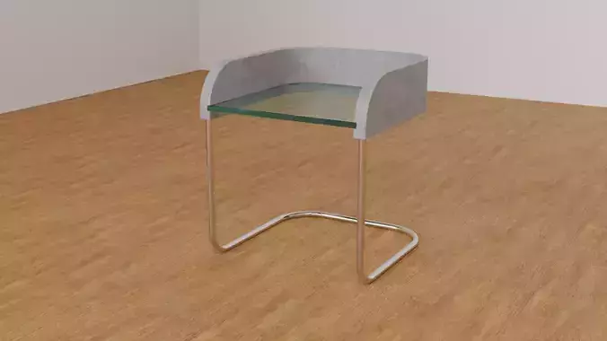 Modern Concrete Glass and Steel Side Table Free 3D model