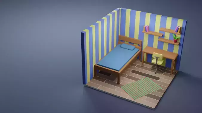 Simple Bedroom model 3D model