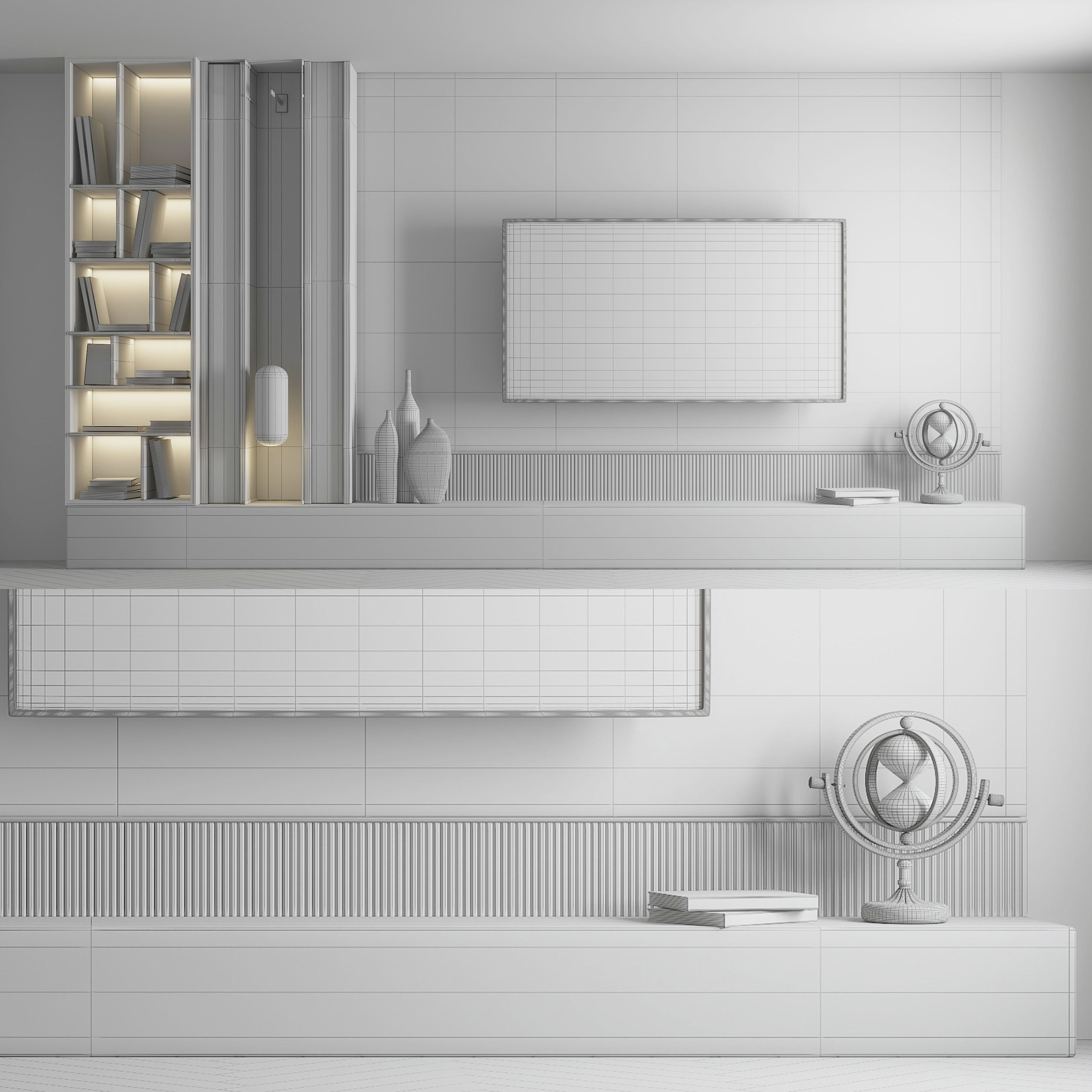 tv wall01 3D model_2