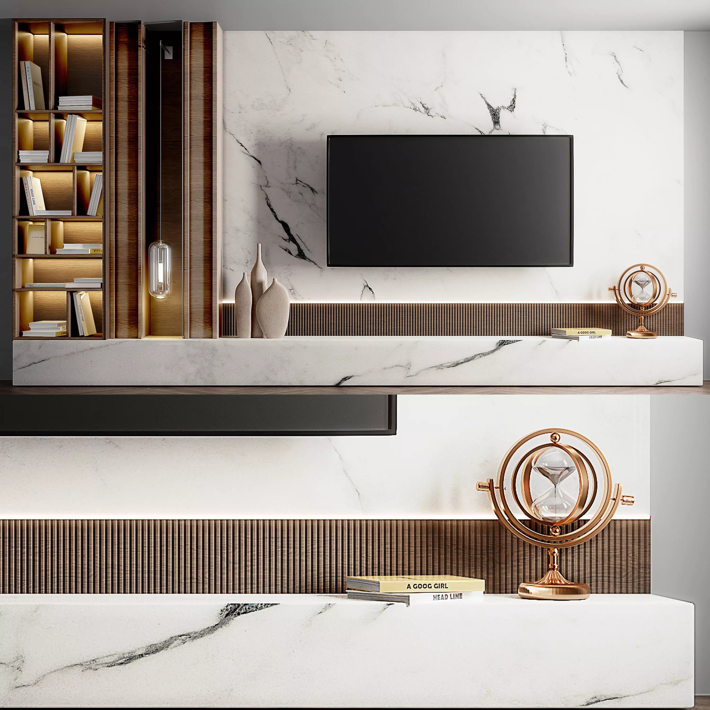 tv wall01 3D model_0