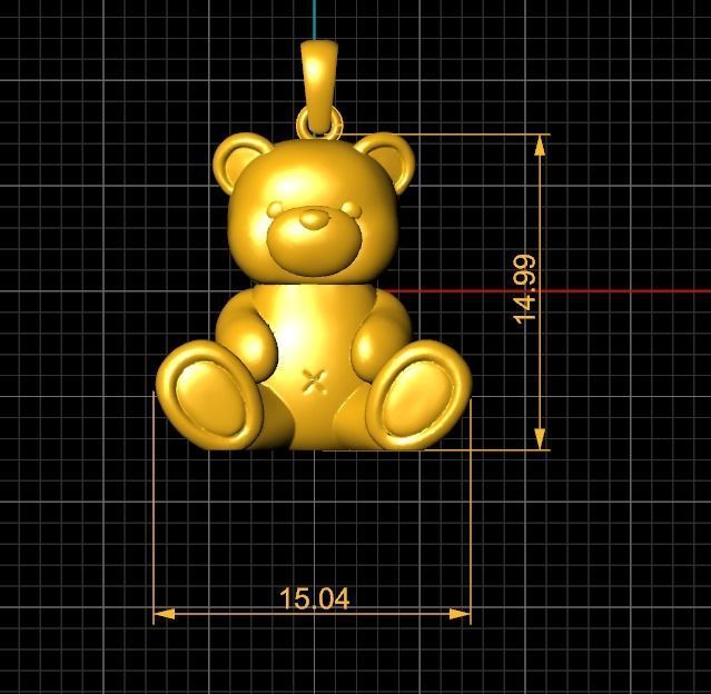BEAR NECKLACE 3D print model_4