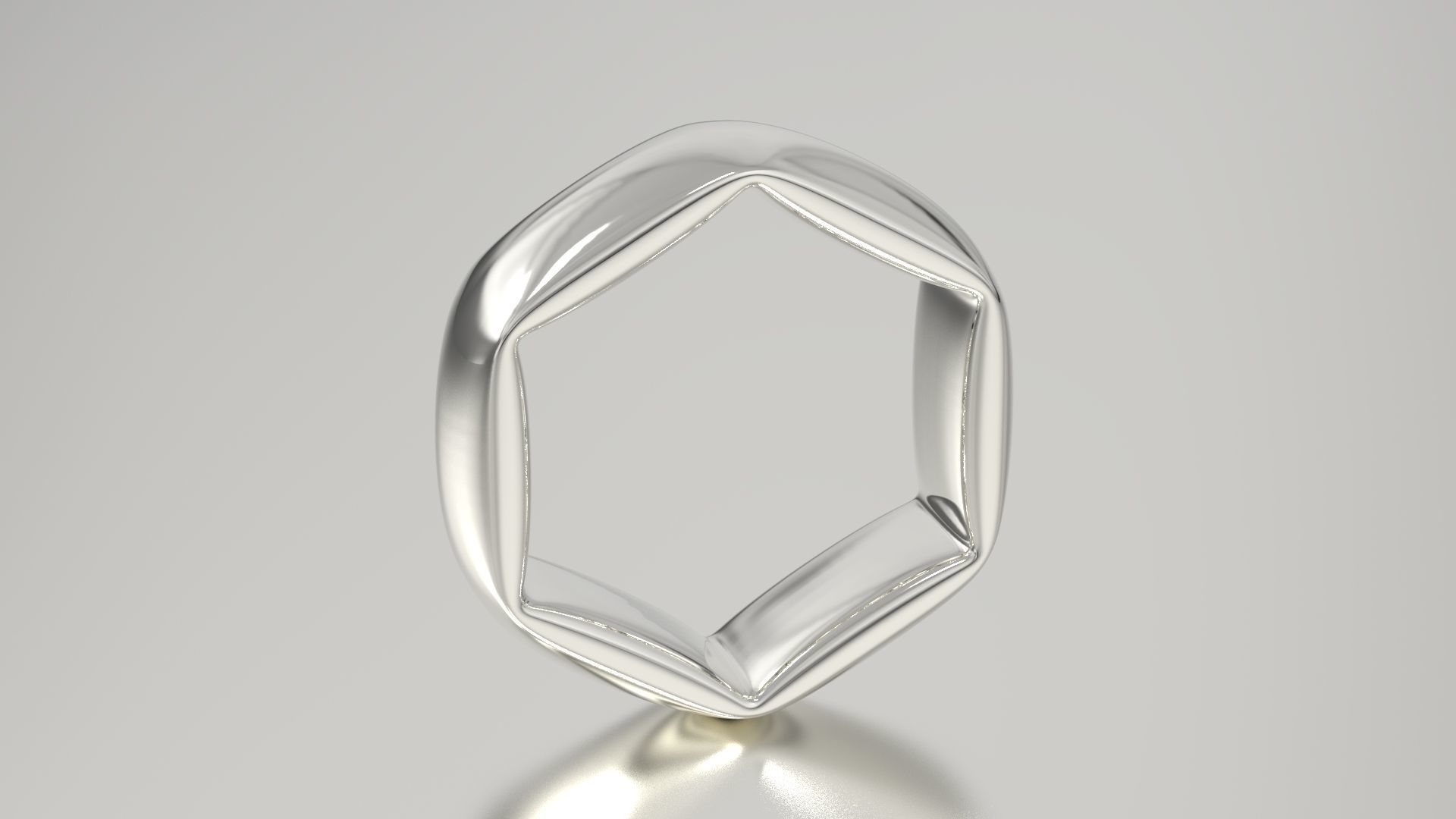 Hexagonal Ring 3D print model_4