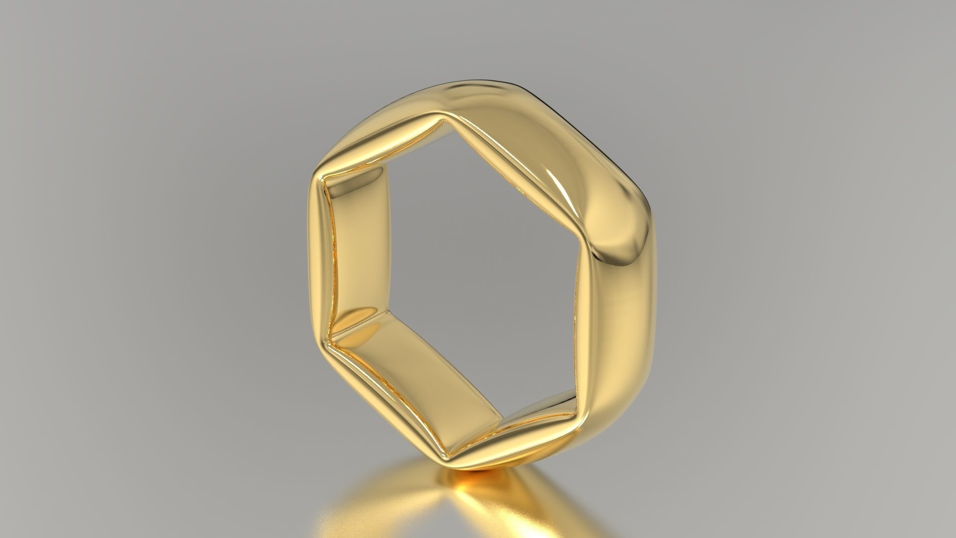 Hexagonal Ring 3D print model_9