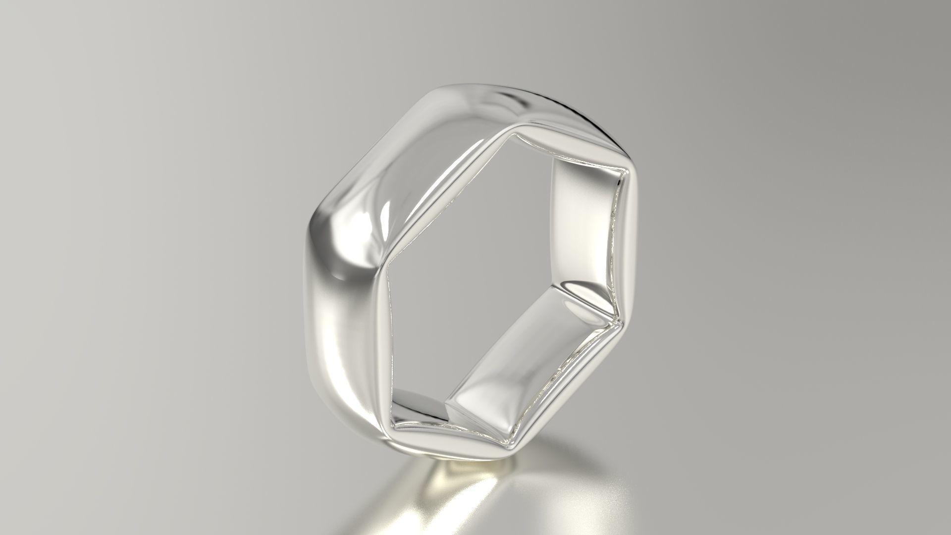 Hexagonal Ring 3D print model_14