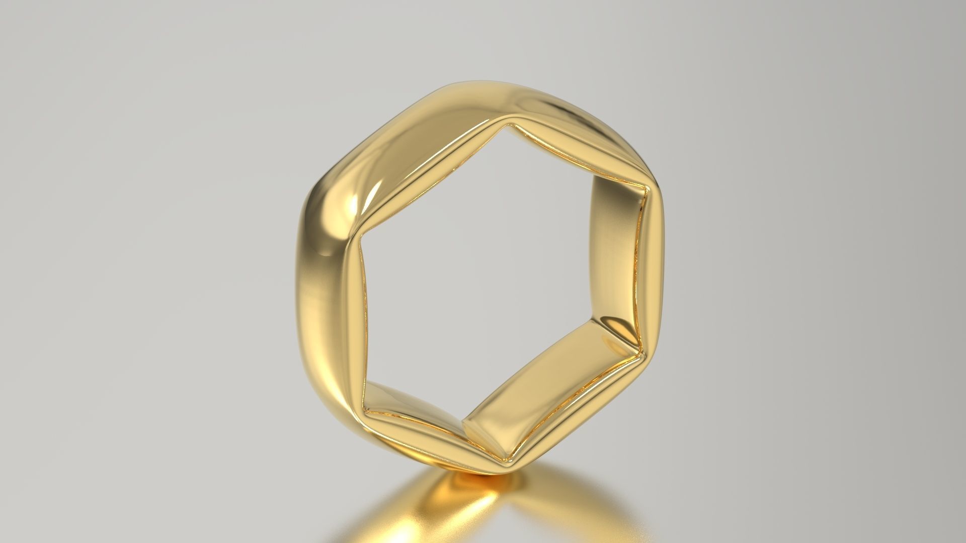 Hexagonal Ring 3D print model_2