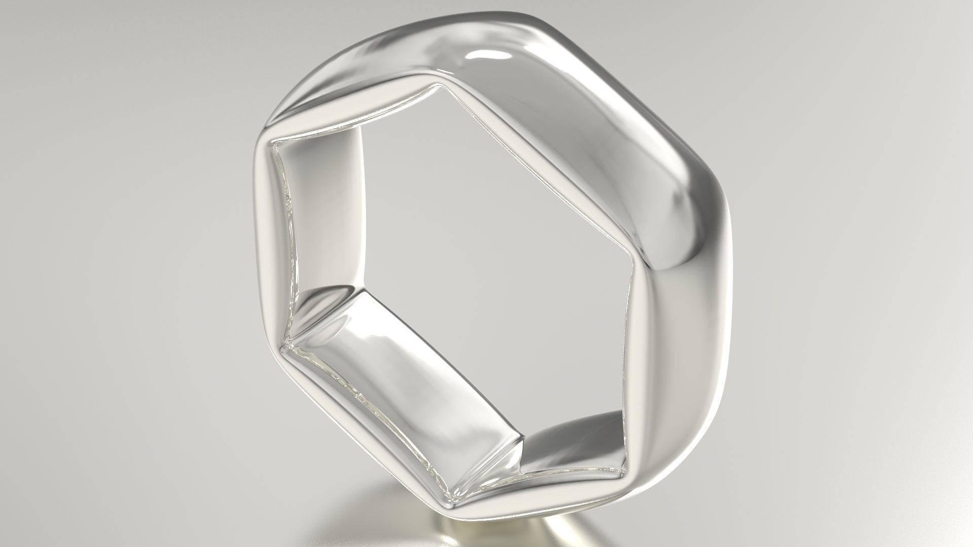Hexagonal Ring 3D print model_1