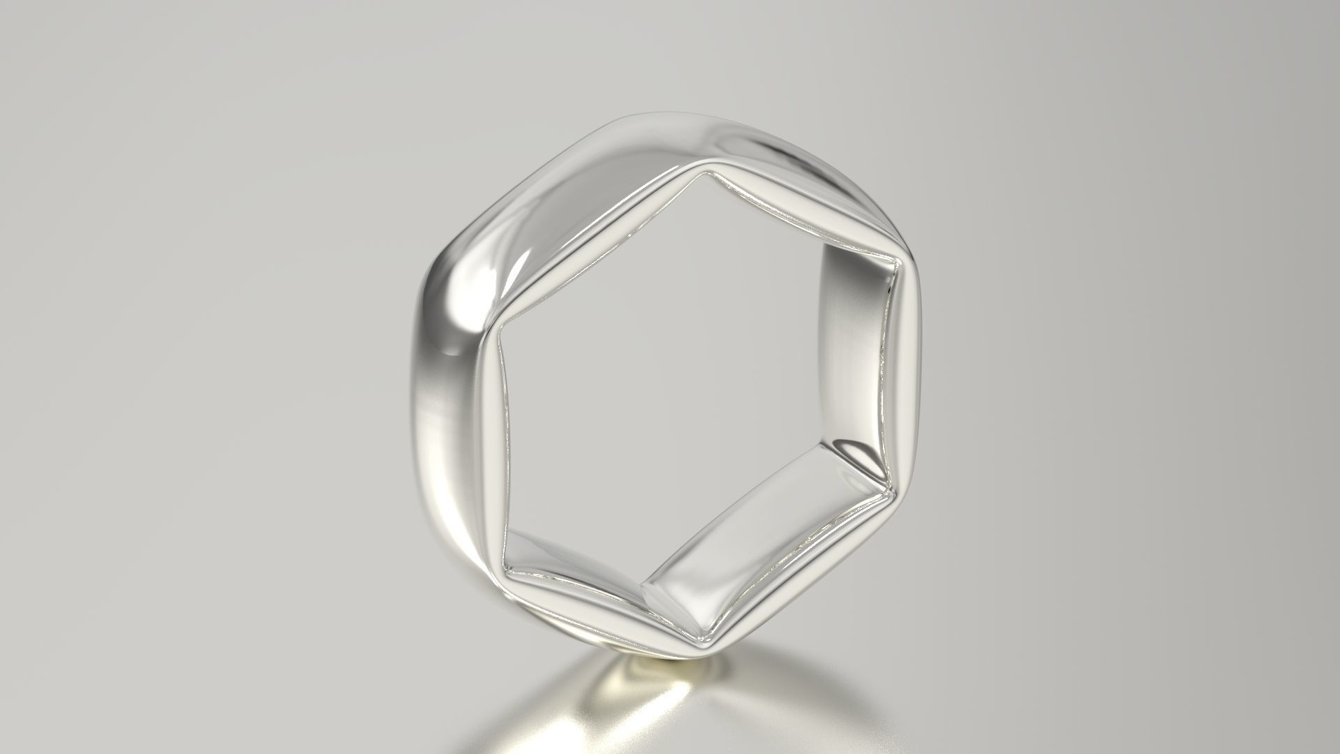 Hexagonal Ring 3D print model_3