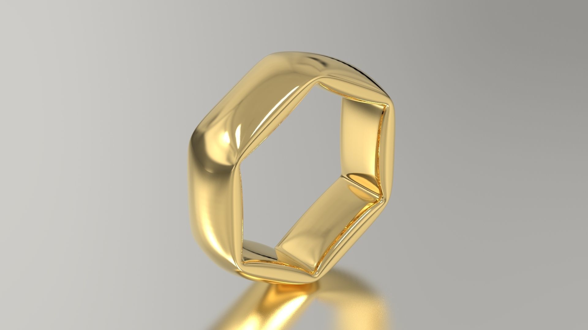 Hexagonal Ring 3D print model_15
