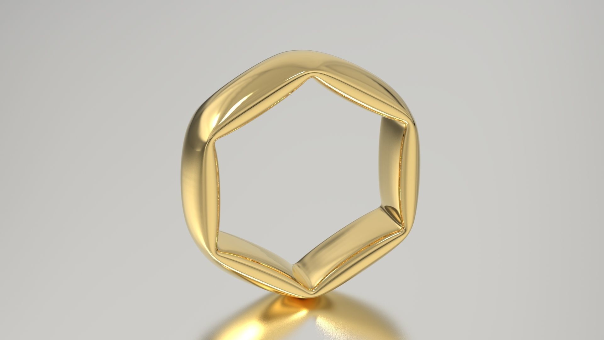 Hexagonal Ring 3D print model_5
